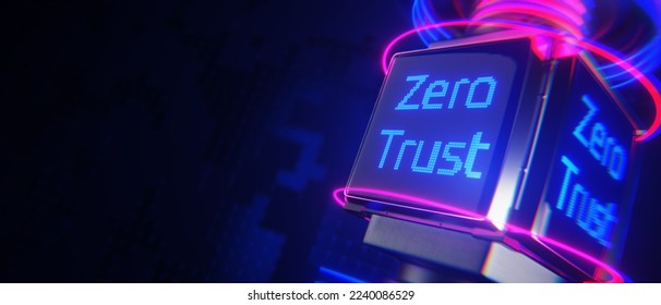 Network connection concept. Zero trust security model. Secure network. 3d render..