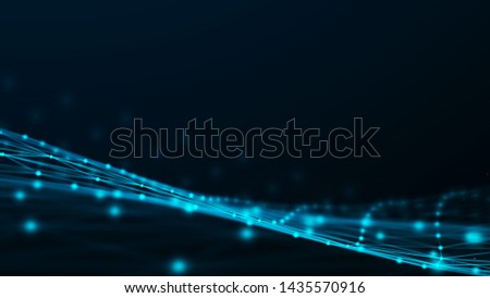 Network connection dots and lines. Technology background. 3d rendering.