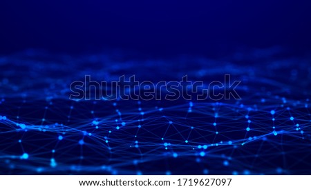Network connection dots and lines. Technology background. Plexus. Big data background. 3d rendering.