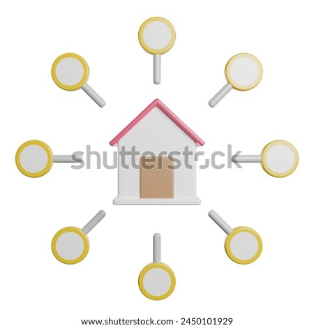 Network Connection Server 3D Rendering Illsutration