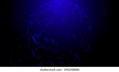 Network connection system.Background with connection dots and lines. Big data vizualization. 3d rendering. 