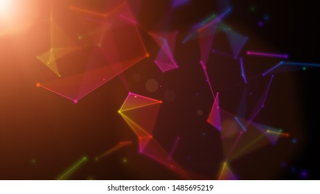 Network connections 3D render background