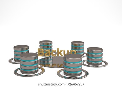 Network database backup concept.3D illustration.
