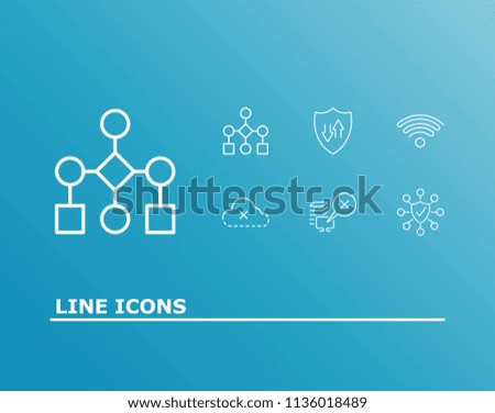 Network icon set and network security with secure connection, server error and connection error. Cyber protection related network icon  for web UI logo design.