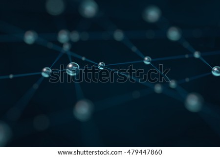 Network, networking, connect, wire. Linking entities. Network of  wires on drop. Blue Background networking. 