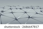 Network Nodes. Abstract Digital Connectivity Art. The elegant design with glowing points and connecting lines creates a futuristic aesthetic. 3D render