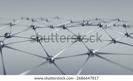 Network Nodes. Abstract Digital Connectivity Art. The elegant design with glowing points and connecting lines creates a futuristic aesthetic. 3D render