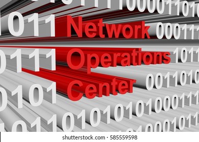 Network Operations Center In The Form Of Binary Code, 3D Illustration