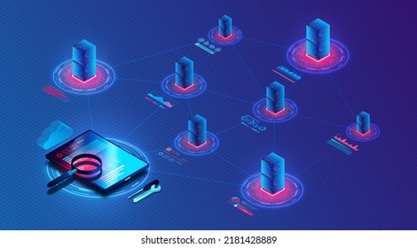 Network Performance Monitoring Concept - NPM - Tools And Processes To Monitor The Quality Of Service Of A Digital Network - Observability And Cloud Monitoring - 3D Illustration