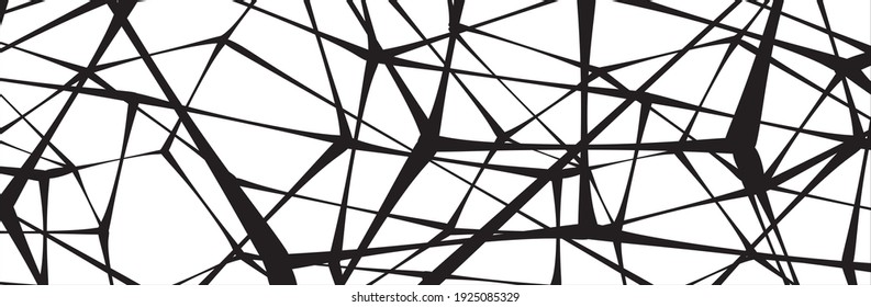 Network Of Random Black Lines,
 Illustration