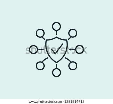 Network security icon line isolated on clean background. Network security icon concept drawing icon line in modern style.  illustration for your web mobile logo app UI design.