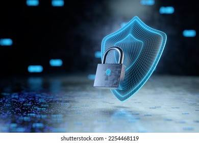 Network security. Protection of personal data. Data protection concept. internet digital security technology concept for business. Protect your data. 3d render. - Powered by Shutterstock