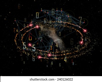 Network series. Creative arrangement of connected abstract elements to act as complimentary graphic for subject of networking, science, education and modern technology