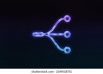 Network topology icon neon style