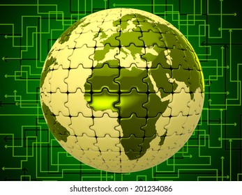 Network World Meaning Globalization Globe And Earth