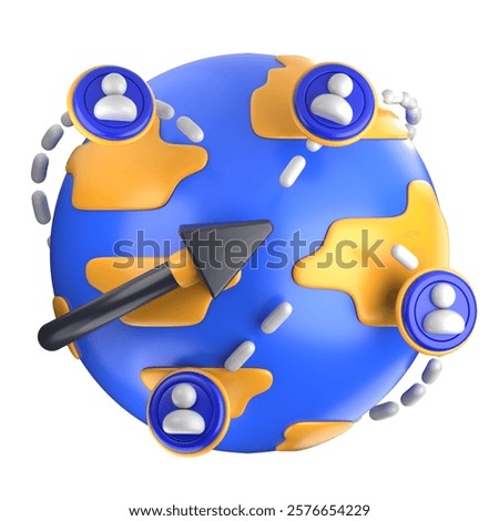 Networking 3D Render representing global networking and connectivity. symbolizing communication, collaboration, and the interconnectedness of people across different locations.