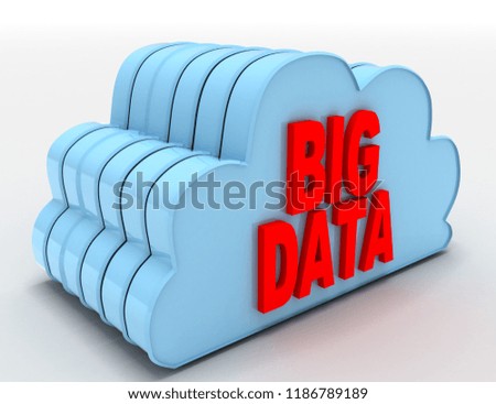 networking clouds .big data concept . 3d rendered illustriation
