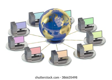 networking computing concept with globe