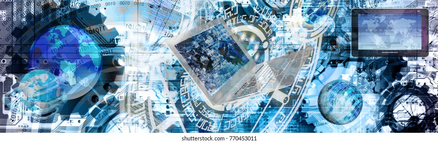 networking media technology.3d rendering