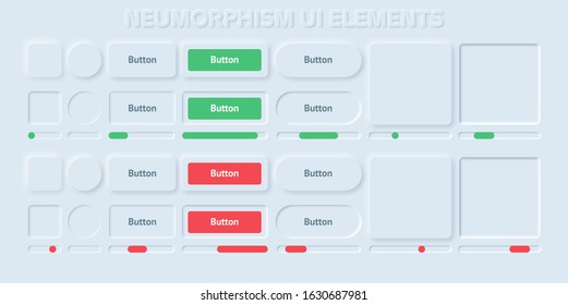 Neumorphism/Skeuomorphism Ui Elements, , Soft Ui