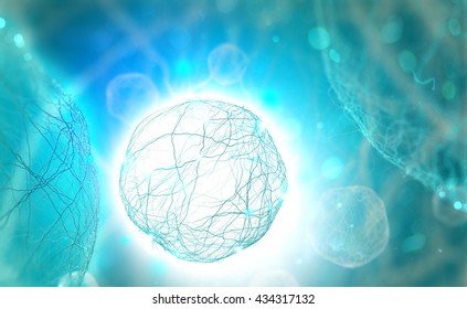 Neural Net. Artificial Intelligence Concept (3D Illustration)