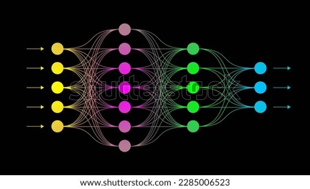 Neural Network - The Future concept of Machine Learning on black background - 3D-Illustration