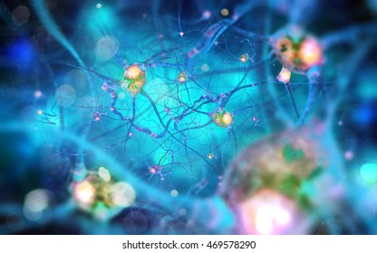 Neurons And Nervous System. (3D Illustration)