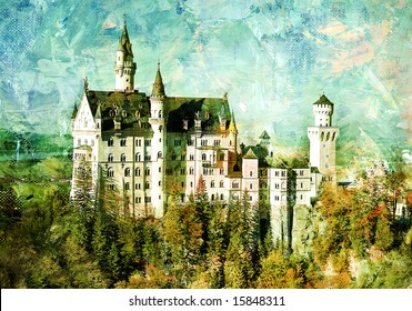 Neuschwanstein Castle - Picture In Painting Style