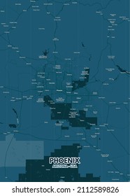 Neutral Blue Phoenix Arizona Map 260nw 2112589826 