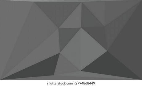 Neutral gray low-poly polygon background with faceted triangles and soft tonal variation for a clean modern abstract backdrop.