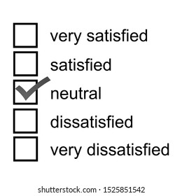 A Neutral Opinion Survey Response 5 Point Likert Scale