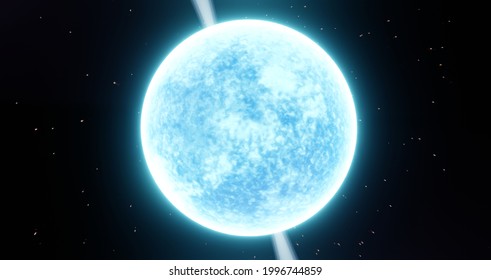 Neutron Star, Pulsar 3d Illustration