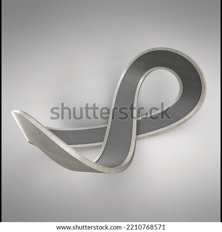 Never ending 3d road floating. 3d illustration of infinity road isolated.   infinity symbol road