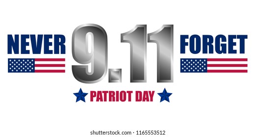 Never forget patriot day concept background. Realistic illustration of never forget patriot day concept background for web design