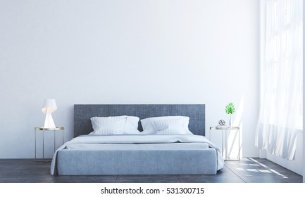 New 3D Rendering Interior Design Of Minimal Bedroom