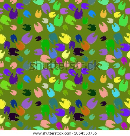 New amazing seamless pattern with colored tooth.