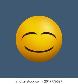 New Big Smile Icon Art 3d Illustration Popular Yellow Happy Design