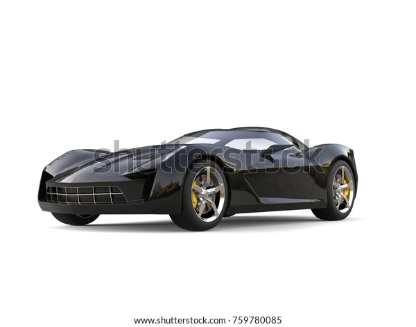 New\
black modern concept sports car - 3D\
Illustration