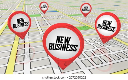 New Business Locations Economic Development Growth Site Selection Map 3d Illustration