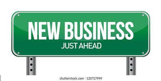new business sign illustration design over white