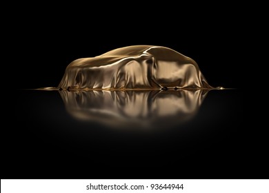 New Car Presentation Golden Drapery