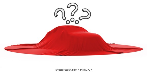 New Car Reveal With 3 Query Marks Over White Background