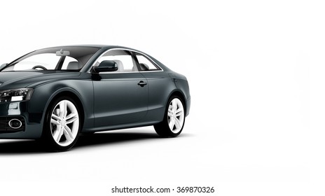 New CG 3d render of generic luxury detail sports car illustration isolated on a white background. With stylized noise effects