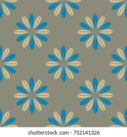 New color seamless pattern with many flower.