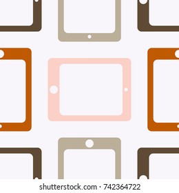 New color seamless pattern with tablet PC.