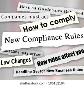 New Compliance Rules Newspaper Headlines Revised Guidelines Released