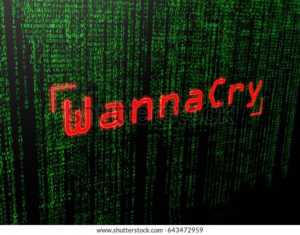 New Computer Virus Named Wannacry Ransomware Stock Illustration