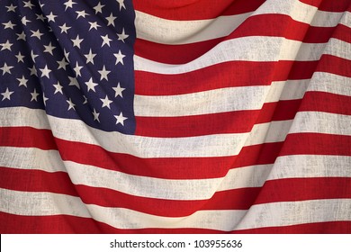 New Fabric Us Flag - Close Up