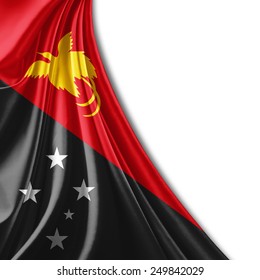 New Guinea flag and white background