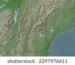 New Hampshire, state of United States of America. Elevation map colored in wiki style with lakes and rivers